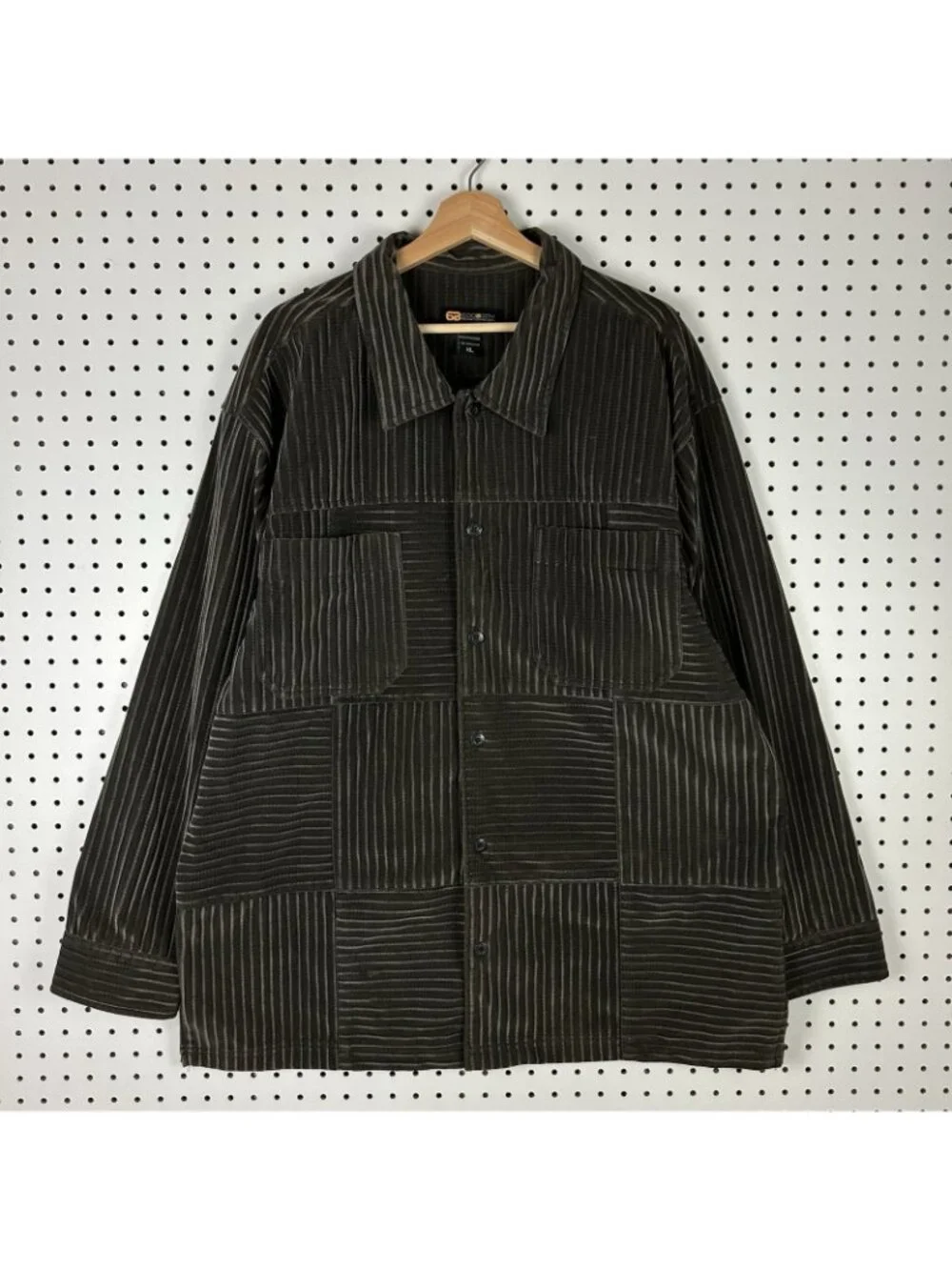 Godbody 2 Piece Men's XL Corduroy Velour Suit Outfit 80s Gray Button Front Baggy